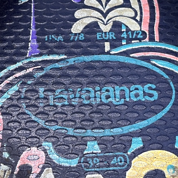 Havaianas Navy Gold Flip Flop Sandals Sz 39-40. FFT2847E - Picture 7 of 7